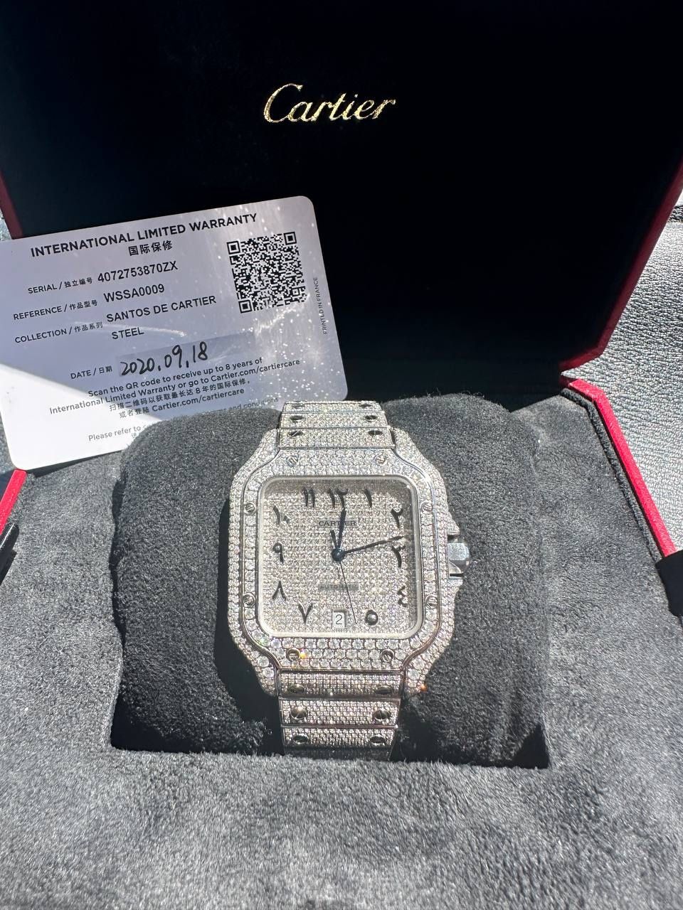 Cartier Santos 40mm Large diamond set iced out bussdown...