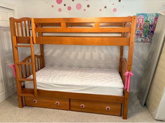 Wood Bunk bed or 2 twins