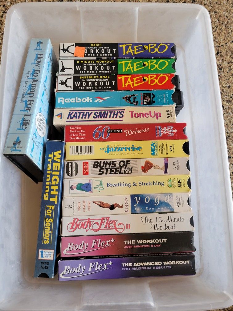 15 VHS tapes Of Exercise Tapes $15.00