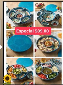 Especial $89. 00 Bandeja Giratora 6 Piezas Línea Melamina Princess House Ventas Finales
