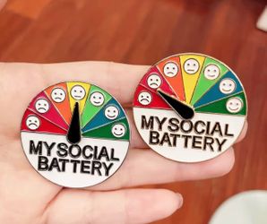 Brand New “My Social Battery” Enamel Pin