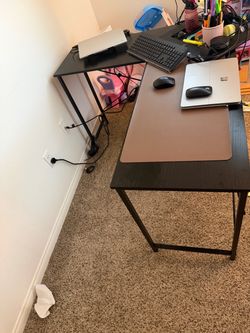 Black L-Shaped Corner Desk