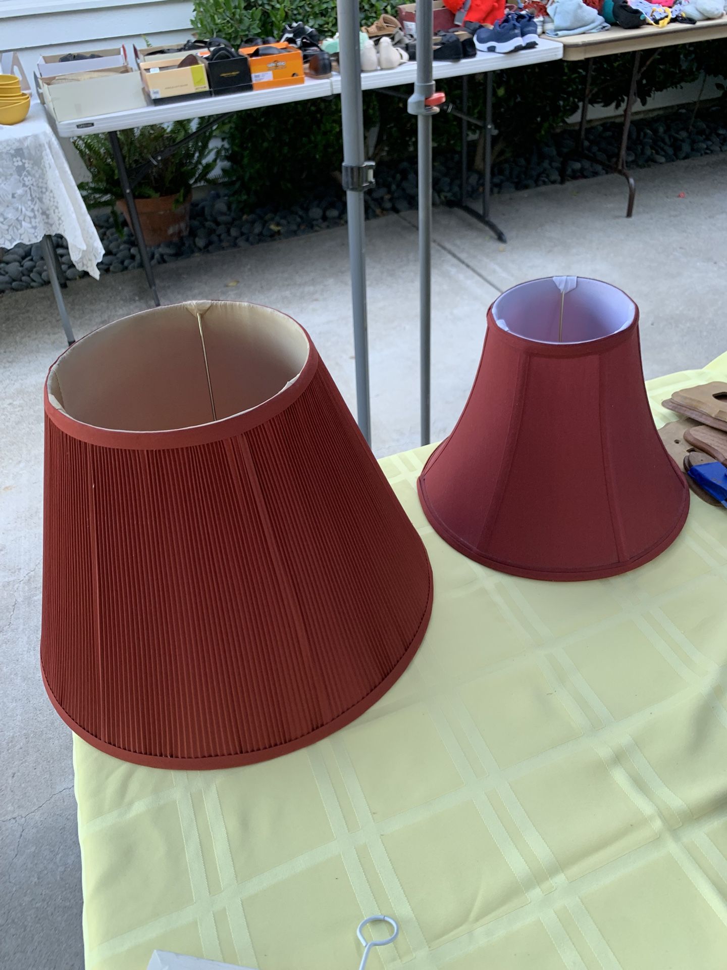 2 Burgundy Lampshades