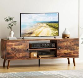 Rustic Wood TV Stand with Storage