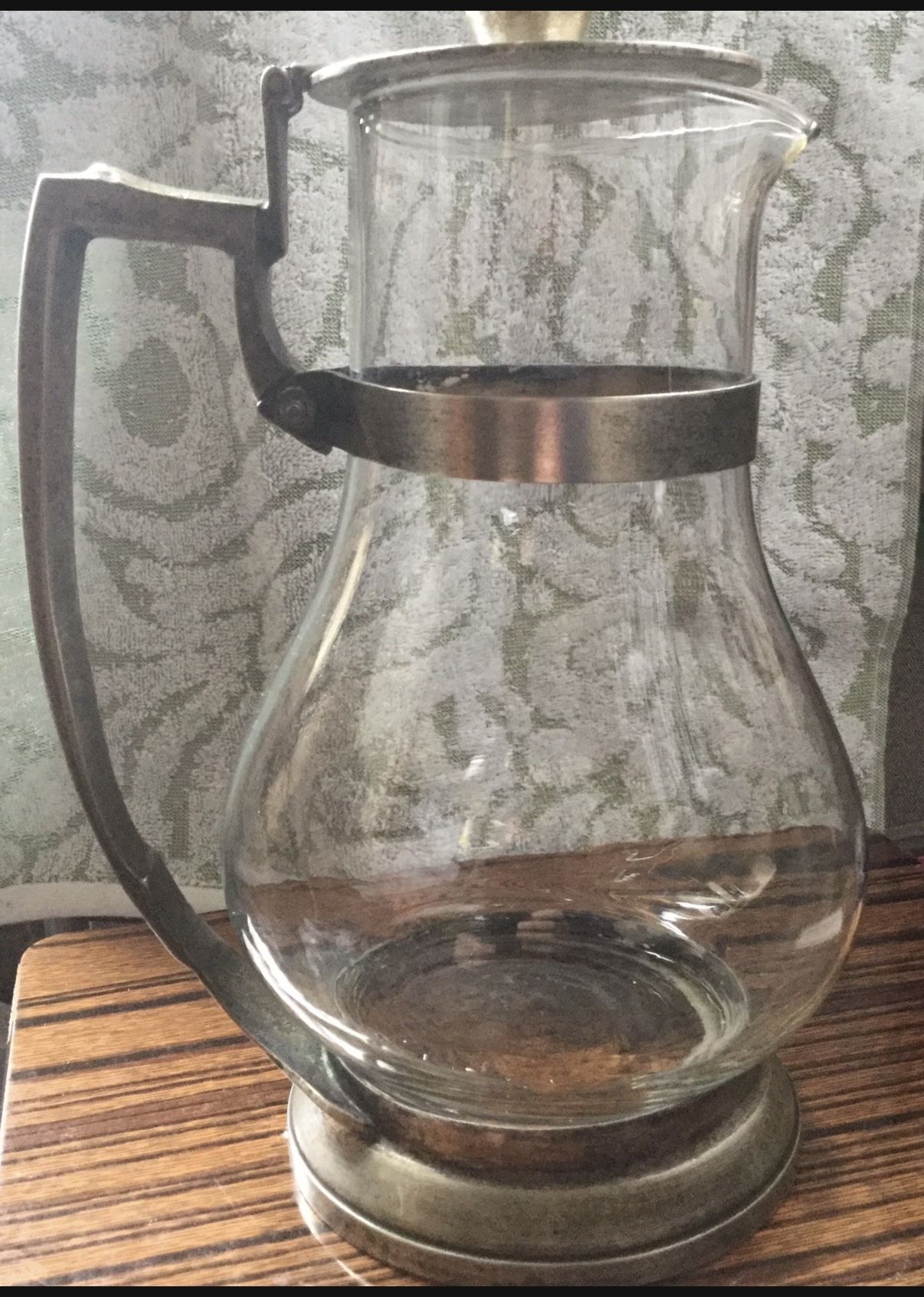 Antique Silver glass pitcher
