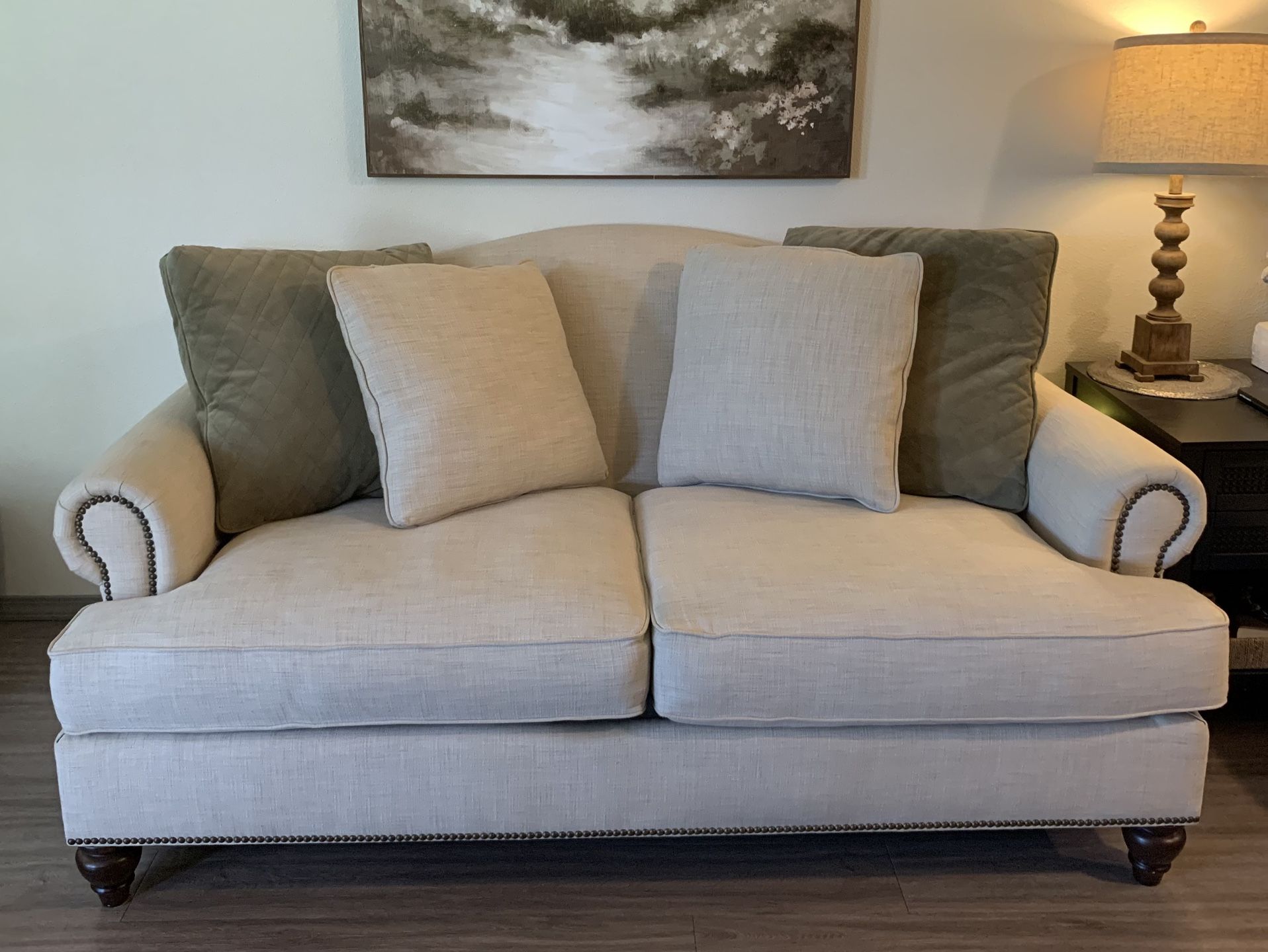 Couch & Pillows -Beige