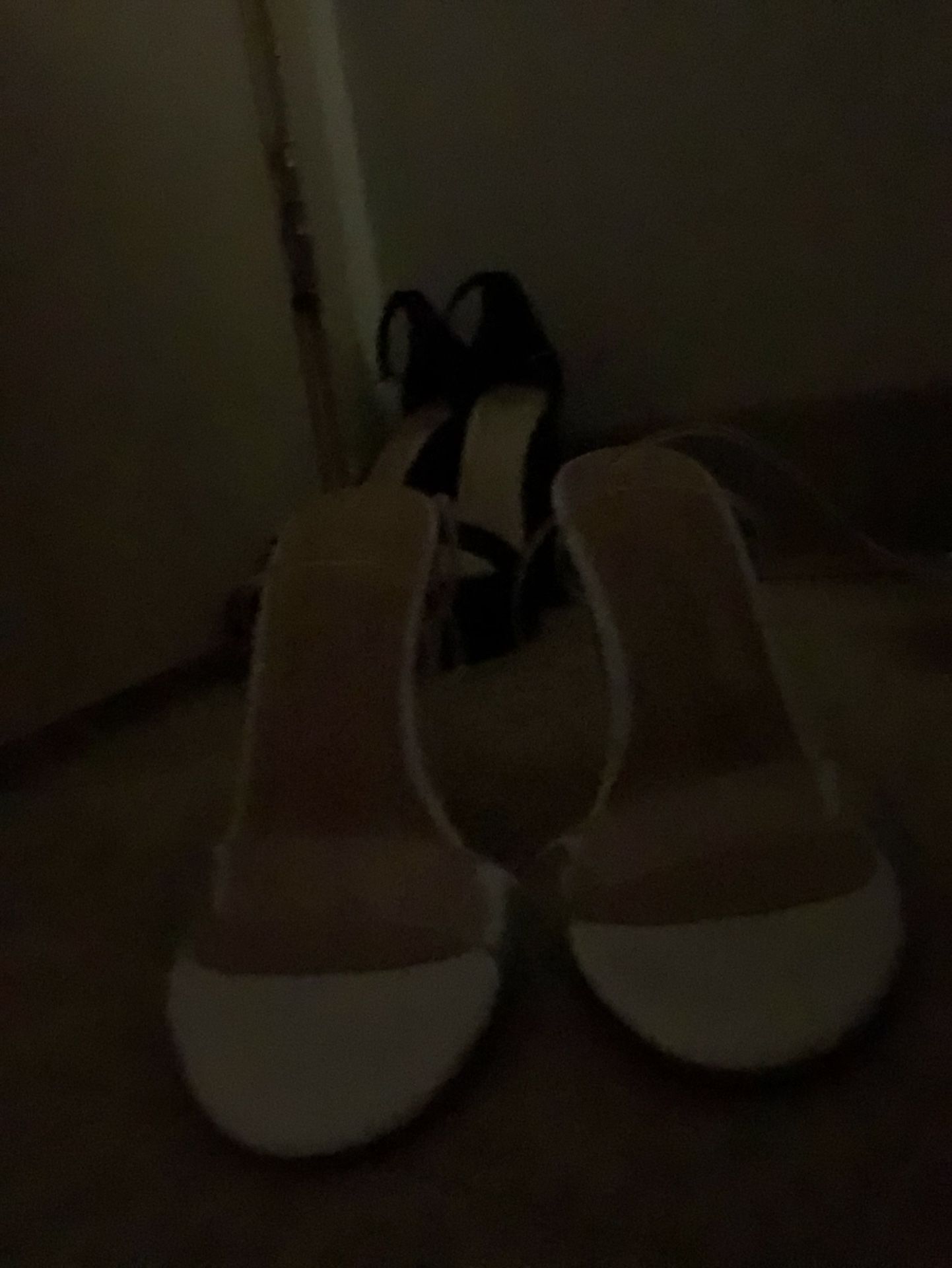 SHEIN white Clear Toe Heels.