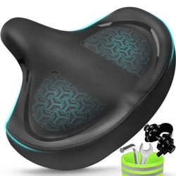 Bicycle Seat, Bike Seat for Women Men Extra Comfort Wide, Oversized Comfortable Seats Saddle for Peloton Bikes, Fit for Exercise Bikes, Electric Bikes
