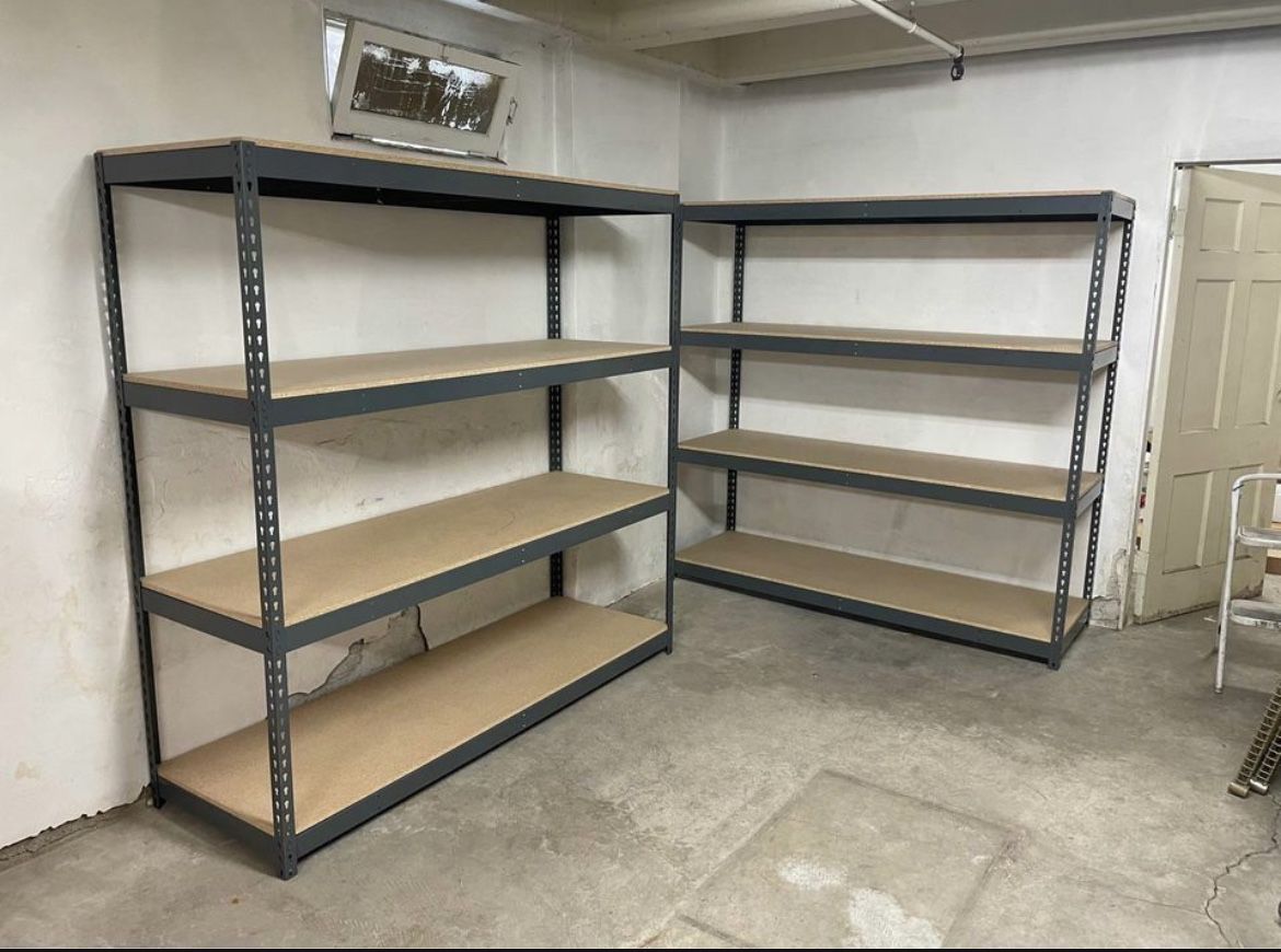 Garage Shelving 72 in W X 24 in D Boltless Shed Storage Shelves Heavy Duty Stronger Than Homedepot & Lowes Racks - Delivery Available