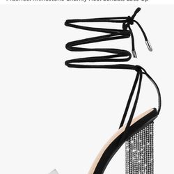 Lace up Rhinestone Heels