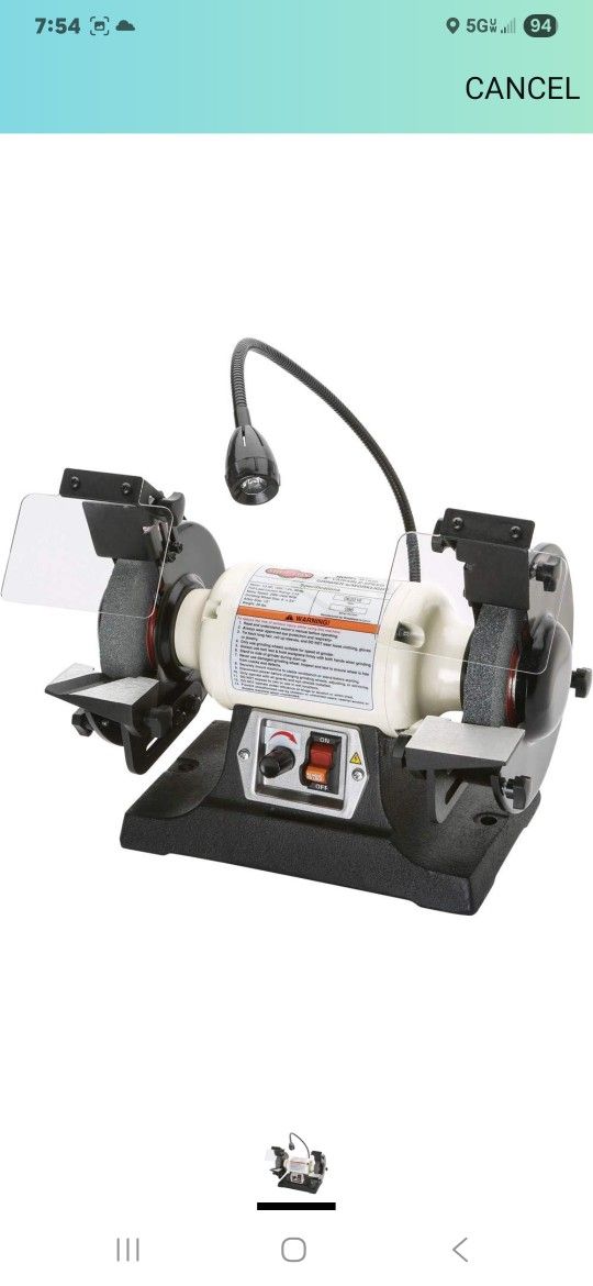 Shop Fox W1839 Variable-Speed Grinder with Work Light, 6