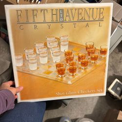 Glass Checkers set Party shot glass 