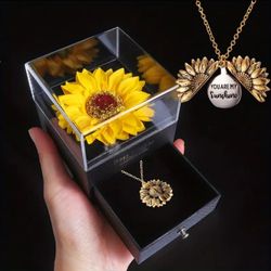 Sunshine Necklace Gift Set with Faux Sunflower