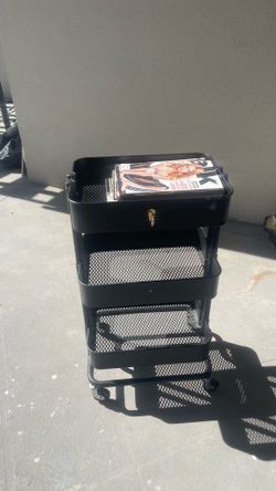 3 Tier Metal Utility Cart on Wheels