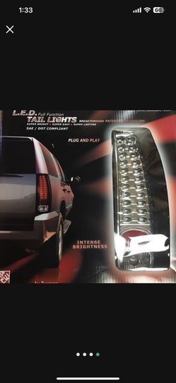#NB18 BRAND NEW 2007-2014 Chevrolet Chevy Tahoe/Suburban Chrome Taillight LED Tail Light Pair 