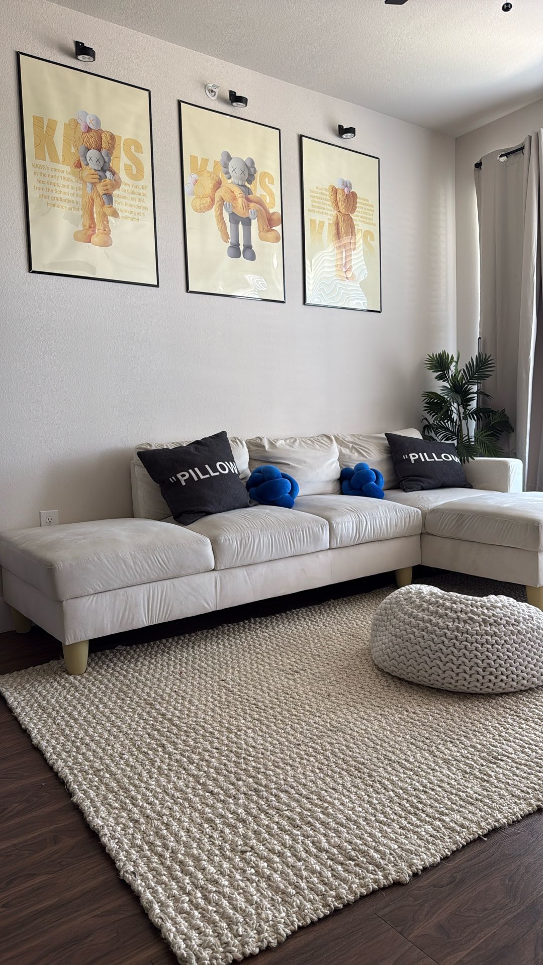 Contemporary White Couch + Chaise Lounge β Great Condition!