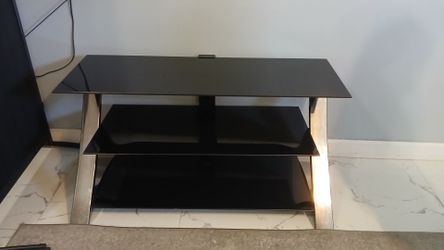 Modern Black Glass TV Stand –Mesa para TV de cristal y metal