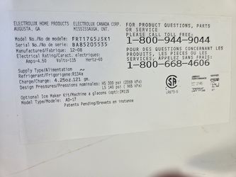 Refrigerator 16.5 CU FT