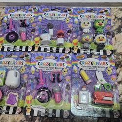 CRAZERASERS, (Lot of 6) Collectable Series 2 Puzzle Erasers, (6 Fun Themes), NEW