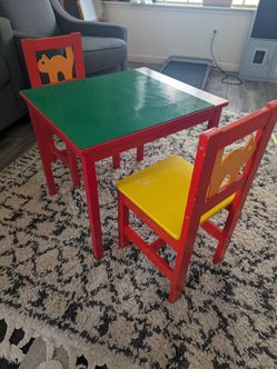 Kids LEGO Activity Table & 3 Chairs — $50