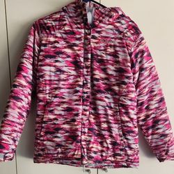 Columbia Hooded Ski Jacket Pink Multi  Girls XL Women XS
