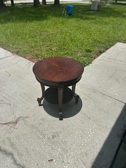 VTG Wooden Round End Table