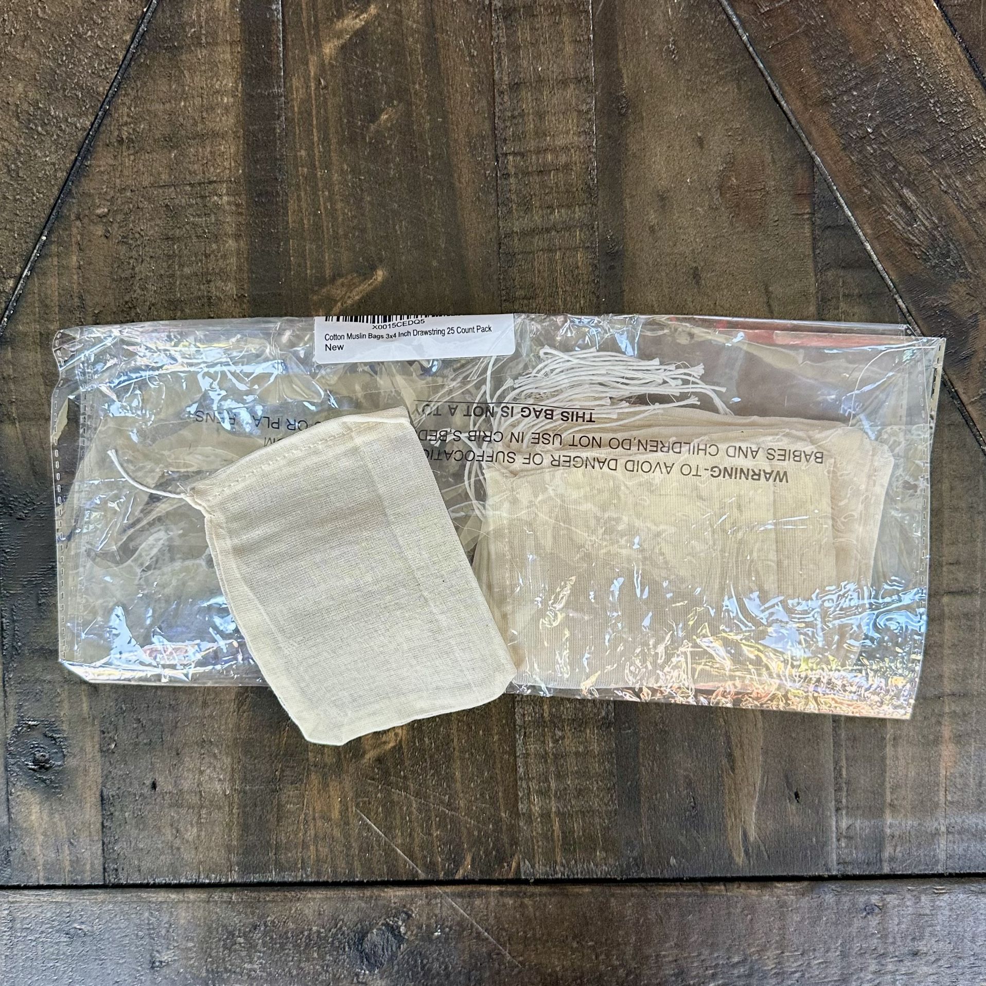 Cotton Muslin Bags 3x4in (25 Count)