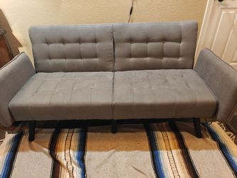Gray Futon with 2 USB ports