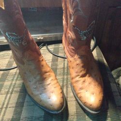Real Hand Made In Mexico Ostrich Skin Boots