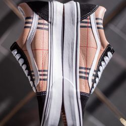 Custom Burberry Vans (READ DESCRIPTION )