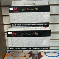 Black Nitrile Gloves Medium