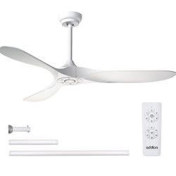 60 inch White Fan with Remote Control 6 Speeds Reversible Noiseless Patio Gazebo