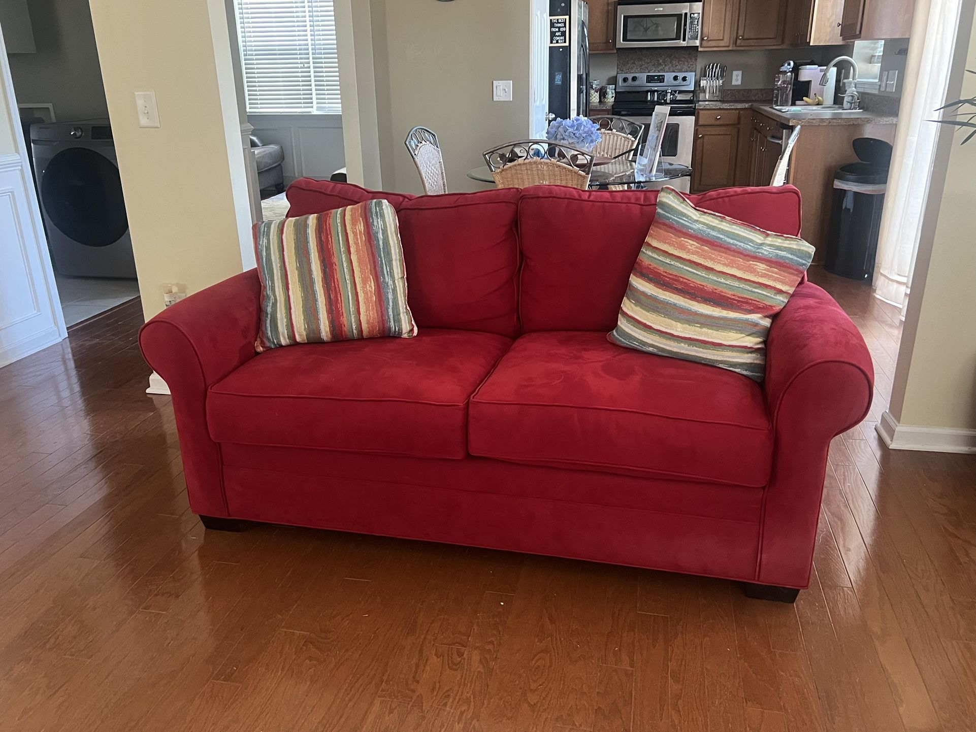 Red Loveseat/Chair/Ottoman