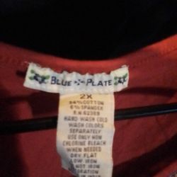 Blue Plate Plus Size 2X Red Beaded Neck Tank Top Boho Festival Embellished