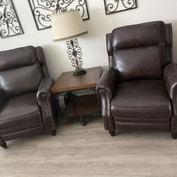 Two Leather Recliners 