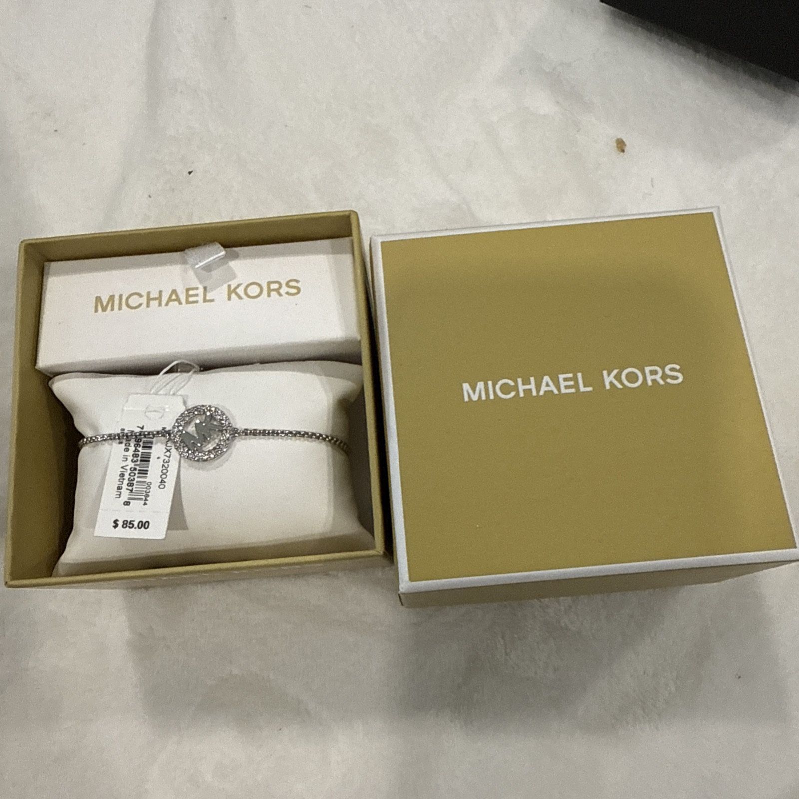 MICHAEL KORS Silver Brass Adjustable Bracelet 