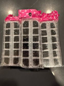 Nail Art - Variety of Shapes. ( 10 ) Pak ( Black )