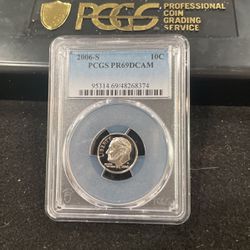 2006 S Gem Proof Roosevelt Dime Graded At PR69 With A Deep Cameo 13-18
