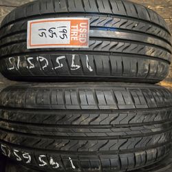 2 Tires 195.65.15 Sentury 90 % Tread Dot 4122