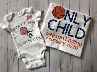 Pregnancy announcement on a shirt or a onesie