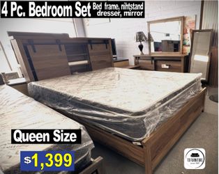 4Pc. Queen size Bedroom Set, furniture, recamaras