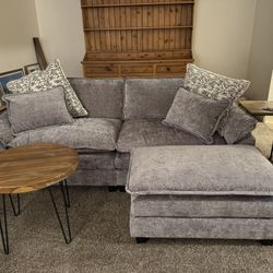 Grey Plush Couch 
