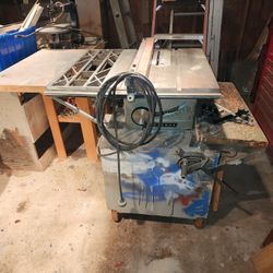 Old Craftmen Table Saw With Dust Collection Box On Wheels