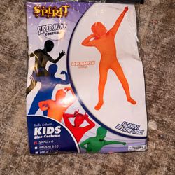 Orange Full Body Suit Costume Super Skins - Spirit Halloween Sz Small