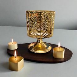 Golden Radiance Candle Holder