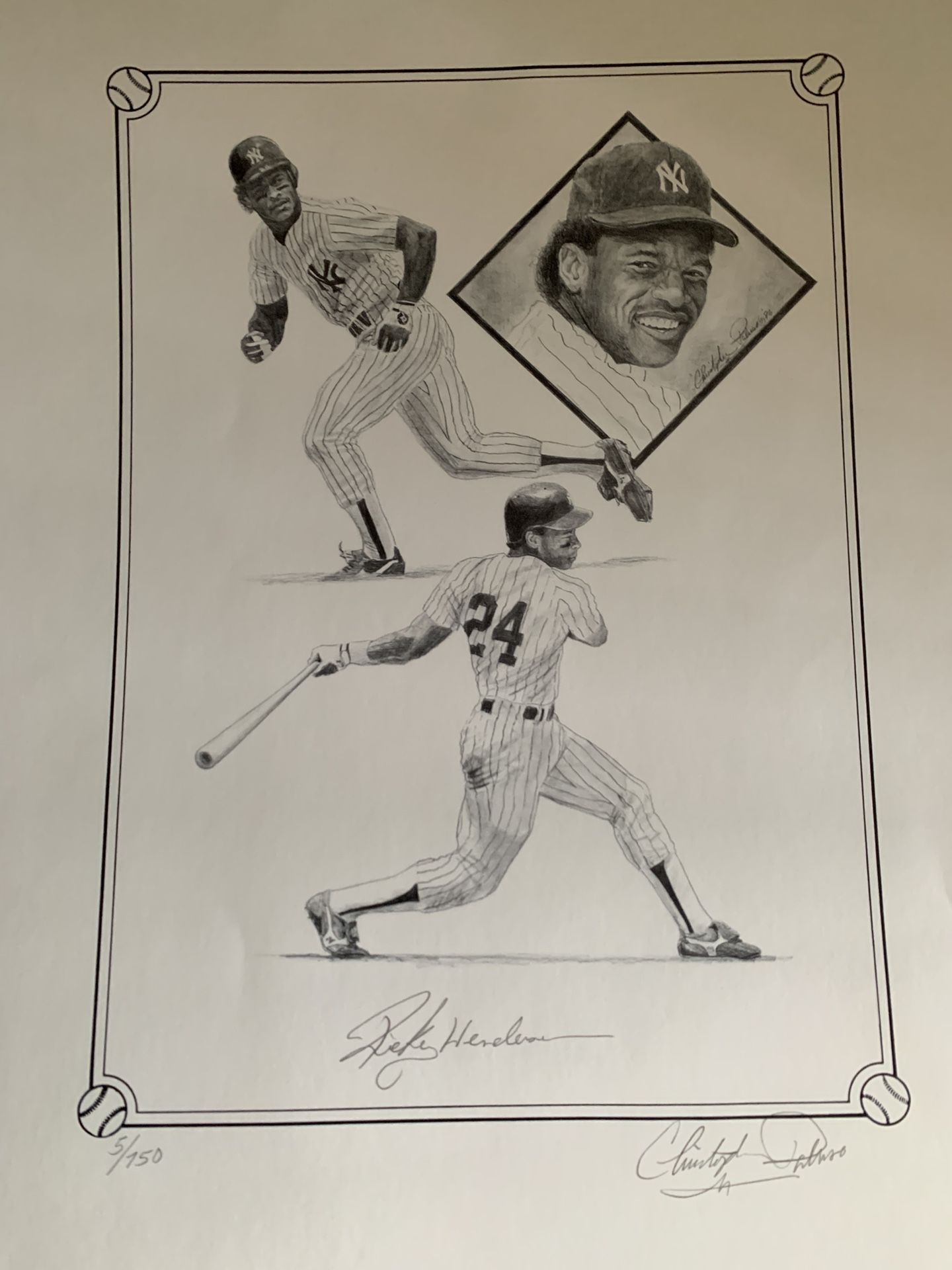 Ricky Henderson Signed Lithograph