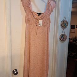 Forever 21 Size 0X (Sz 12/14) Midi Floral Blush Maxi Dress