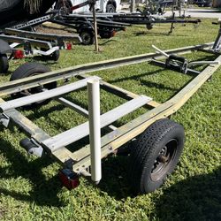 Aluminum Flat Boat Trailer Up To 20’ Boat. New Winch, New Lights. Ready To Load