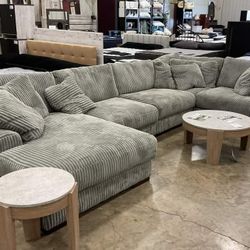 New/, Gray Laf Oversized Sectional, Seccional, Couch/ Delivery Available, Financing Options