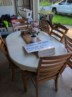 Solid wood dining room table